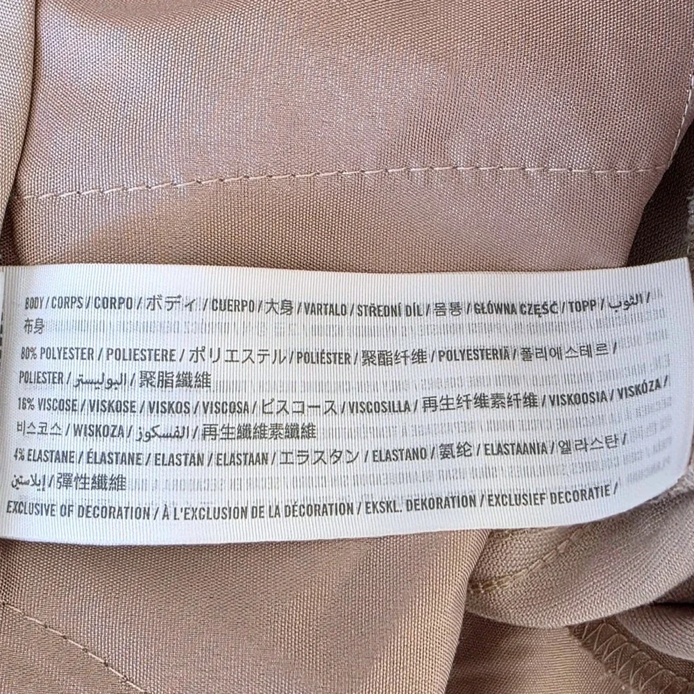 Abercrombie & Fitch Sloane Flat Front Tailored Pant Women 4 Beige Wide Leg Good - Picture 8 of 10